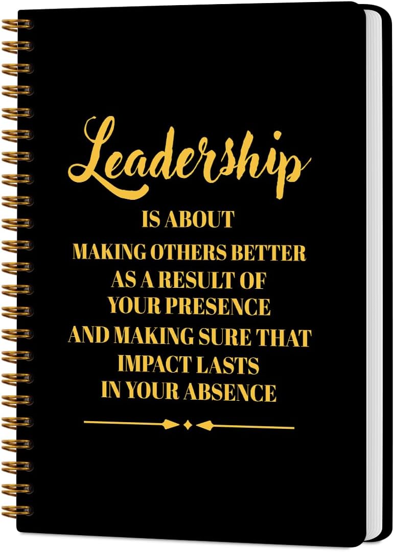 CQM Leadership Spiral Notebook, 160 Pages A5 Lined Wide Ruled Spiral Notebook for Note Taking Meeting, Notebooks & Writing Pads, Leadership Gifts for Boss Manager, Notebooks for Work Office College - Image 1